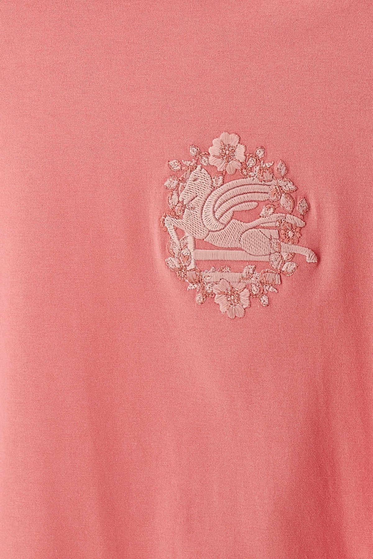 Etro Light Pink Logo Embroidery T-shirt In Pink