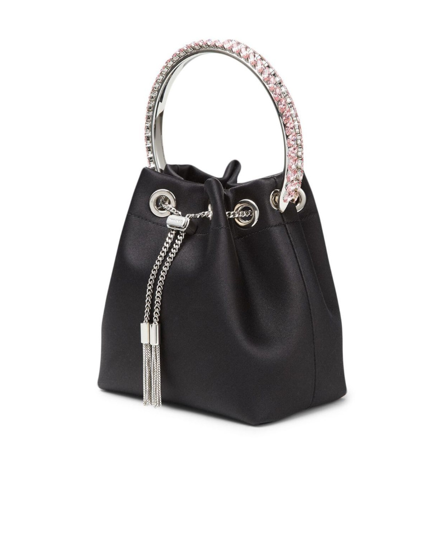 Jimmy Choo Borsa A Secchiello Bon Bon In Pelle Nera Donna In Black