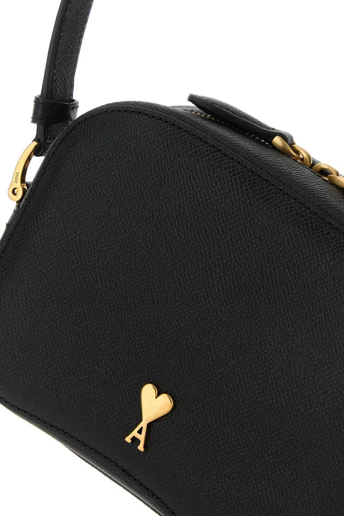 Ami Alexandre Mattiussi Black Leather Paris Paris Crossbody Bag In Black