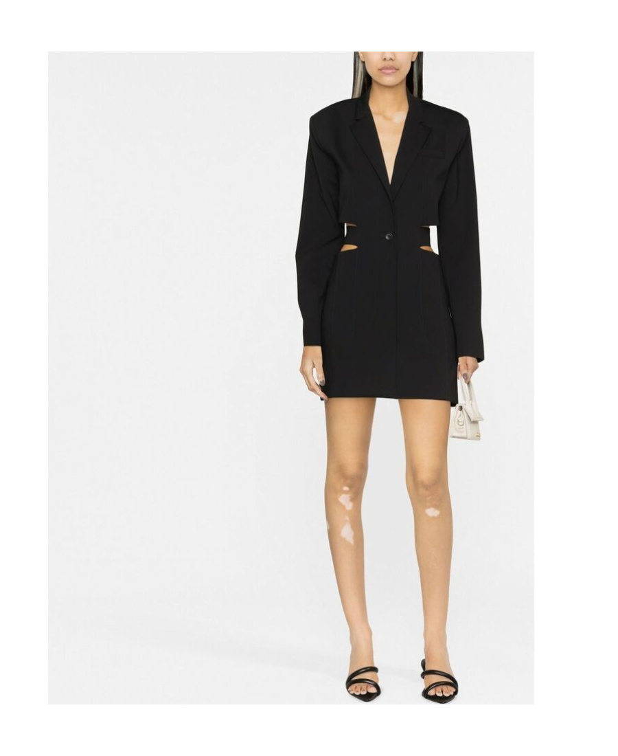 Jacquemus 'la Robe Bari' Black Single-breasted Jacket With Cut-out In Black