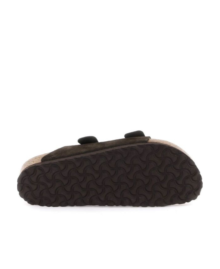 Birkenstock Classic Two-strap Suede Sandals With Adjustable Buckles In Black