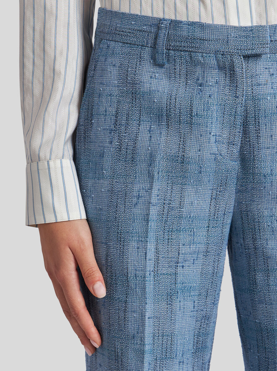 Etro Straight Casual Pants In Blue