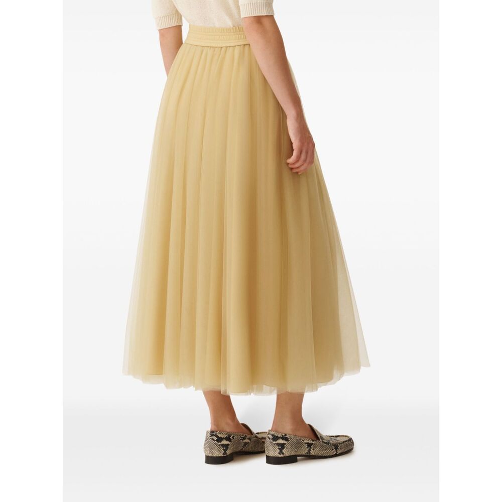 Fabiana Filippi Pleated Midi Skirt In Nude