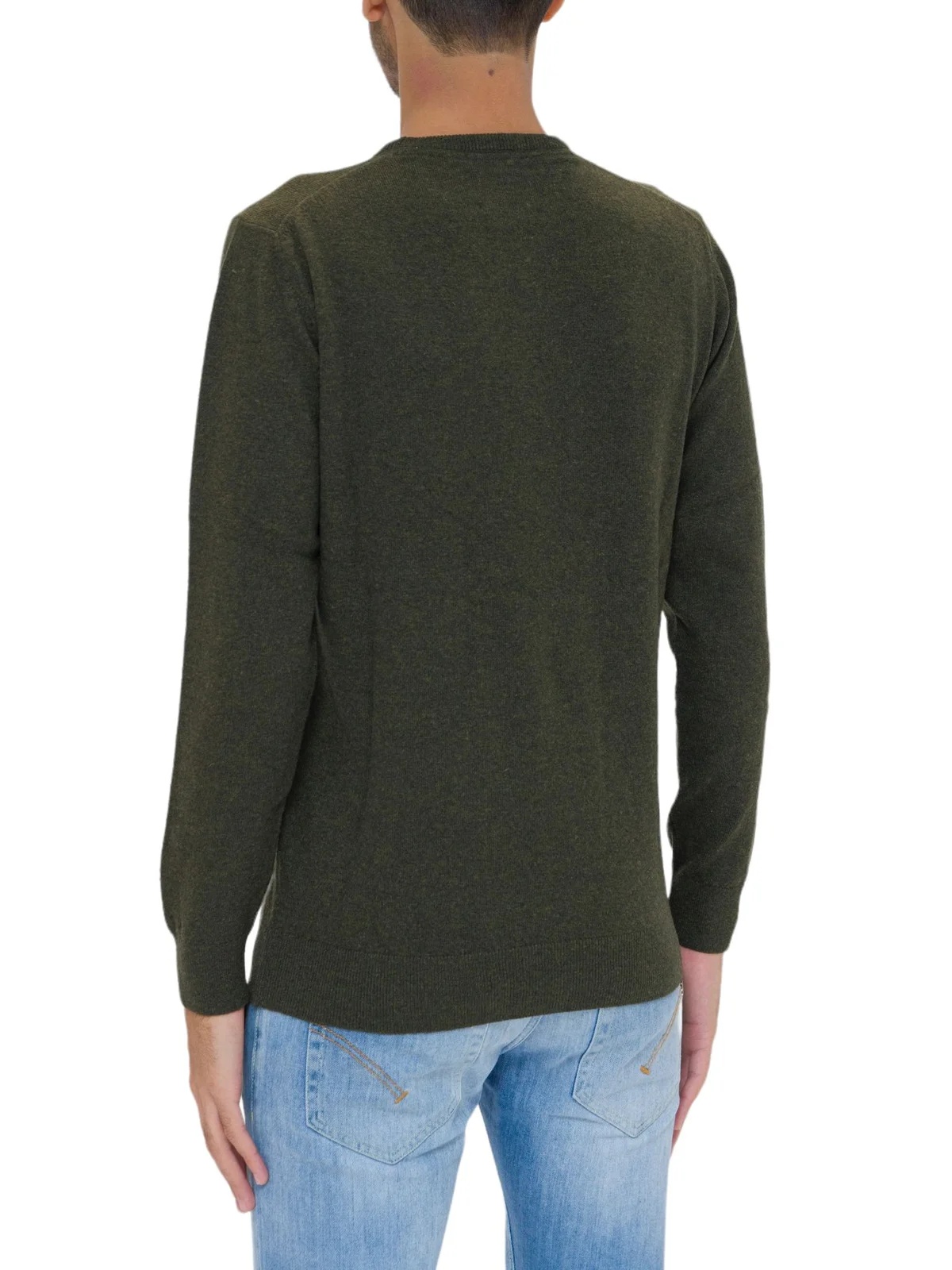 Barbour Logo Embroidered Crewneck Knitted Jumper In Green