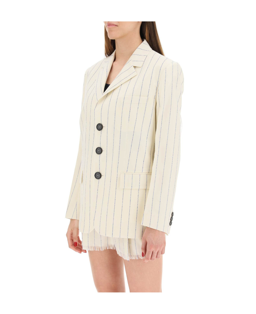 Marni Hip-lenght Single Breasted Buttoned Jacket In White