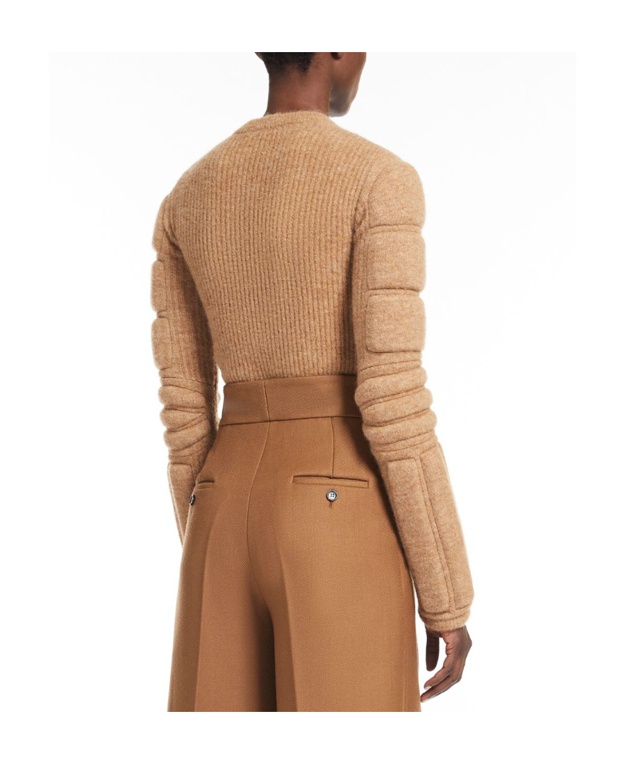 Max Mara Padded-panel Knit Top In Brown