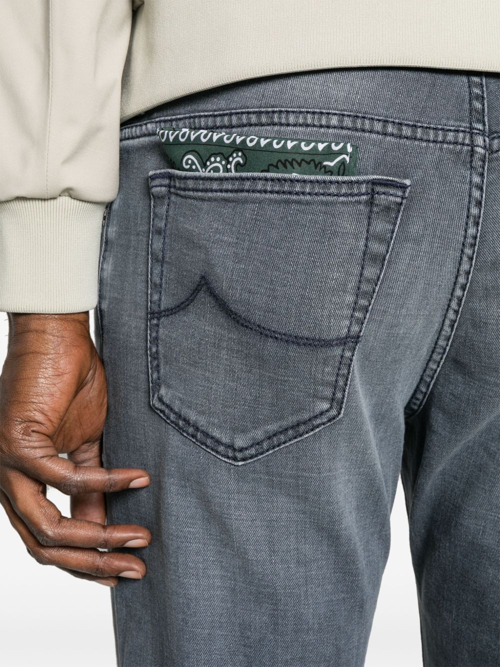Shop Jacob Cohen Belt Loop Jeans In Black