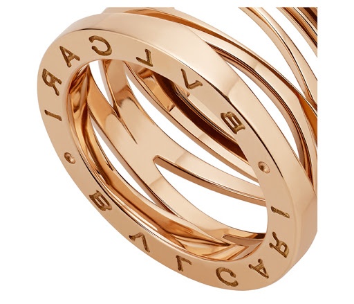 Bvlgari Rose Gold And Diamond B. Zero1 One-band Ring In Yellow