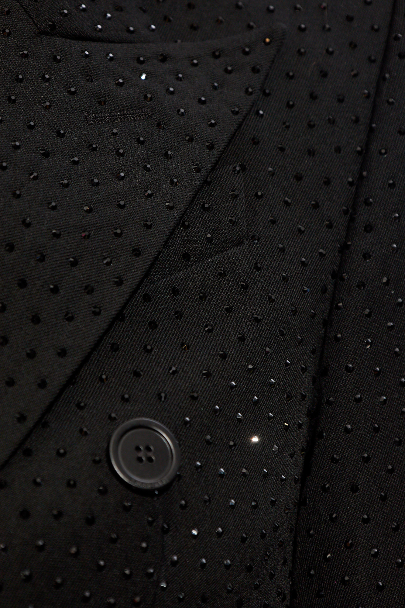 Balenciaga Double-breasted Rhinestone-embellished Blazer In Black