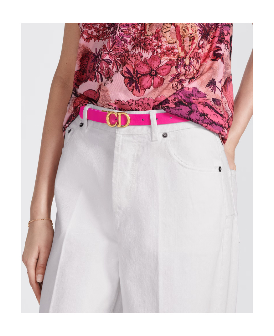 Dior Double-sided Saddle Belt In Pink