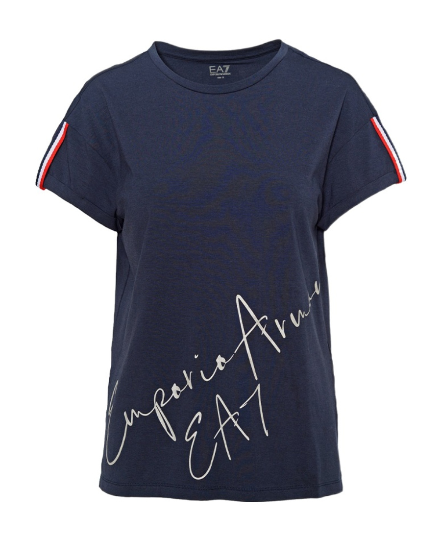 EA7 ROUND NECK STRIPED T-SHIRT 