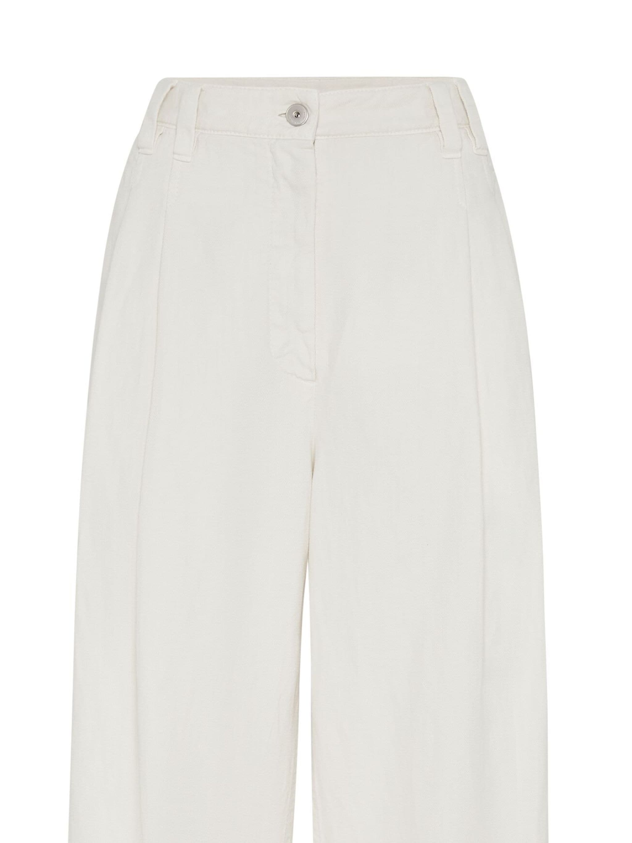 Brunello Cucinelli White Trousers With Concealed Fly In White