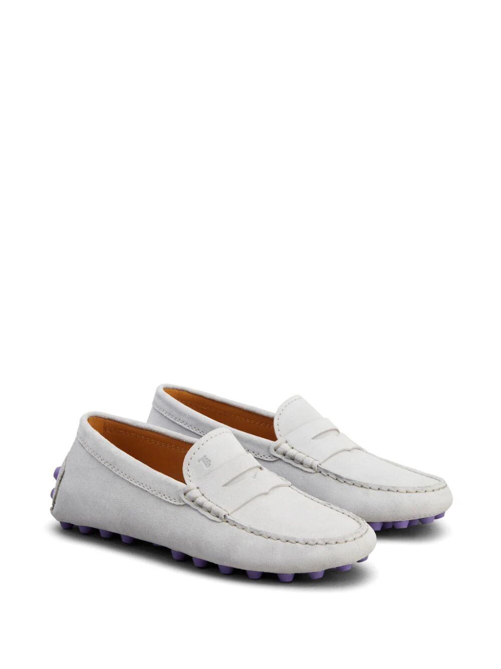 Tod's Gommino Logo-debossed Loafers In White