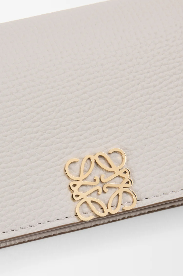 Loewe Anagram Business Cardholder In Pebble Grained Calfskin In White