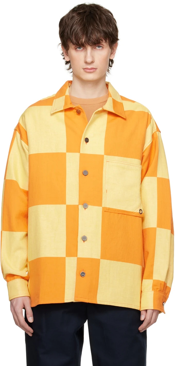 Jacquemus La Surchemise Tecido Overshirt In Orange