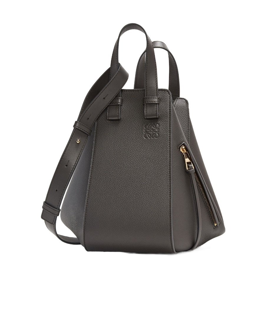Loewe Womens Dark Grey Hammock Compact Leather Shoulder Bag In Gray