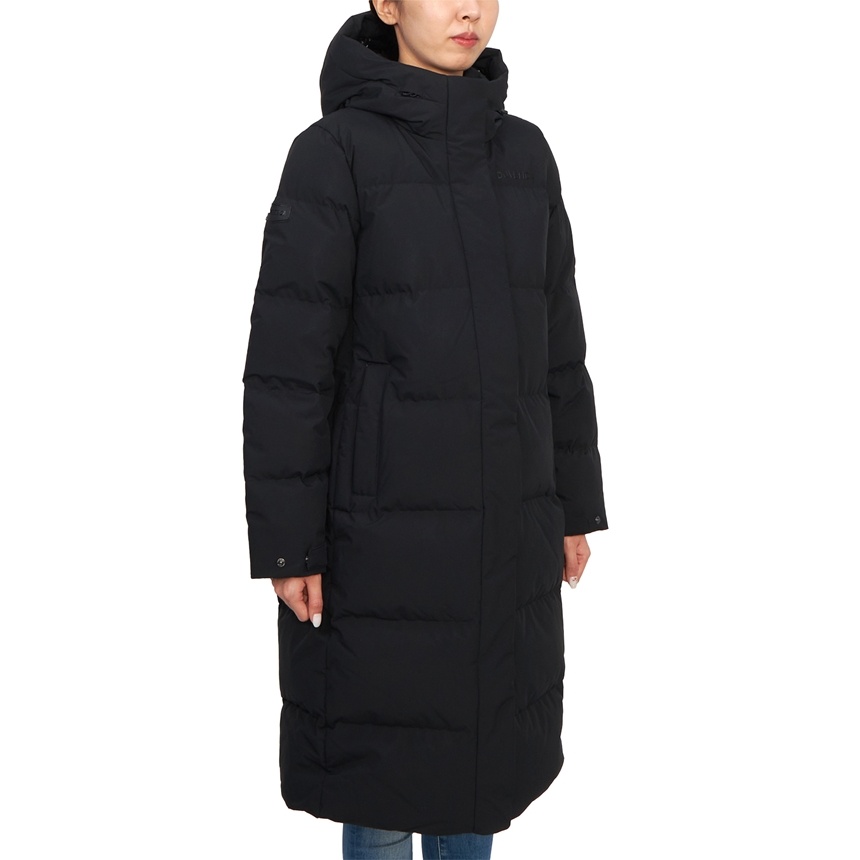 Duvetica Long-sleeved Hooded Down Jacket In Black