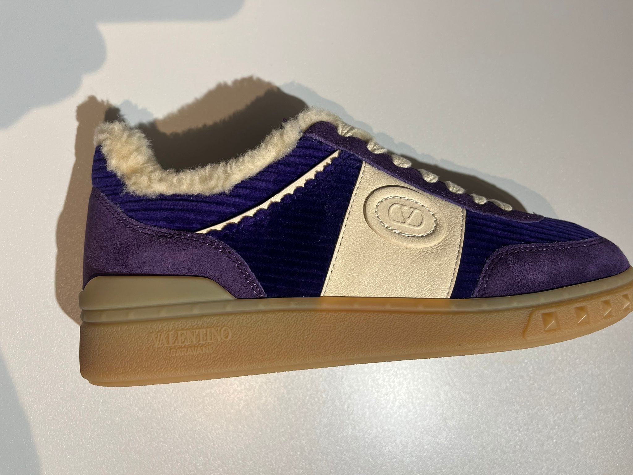 Valentino Upvillage Suede And Corduroy Sneakers In Multi