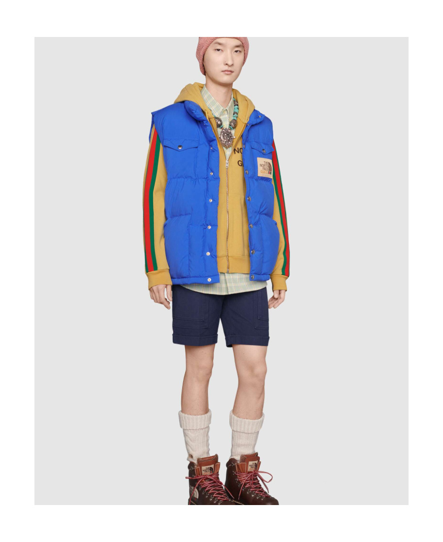 Gucci X The North Face The North Face X Gucci Co-branded Collection Of Webbing Printed Casual Jackets In Yellow
