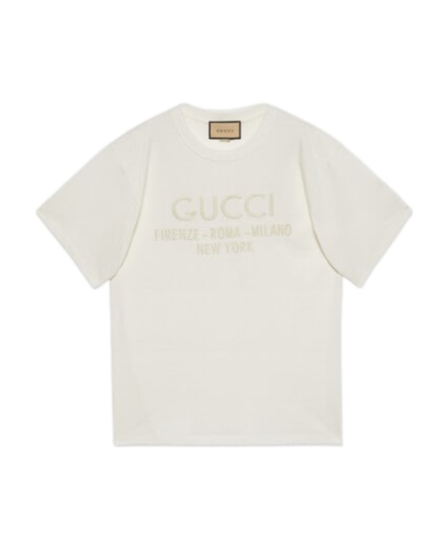 Gucci Logo-embroidered Cotton T-shirt In White