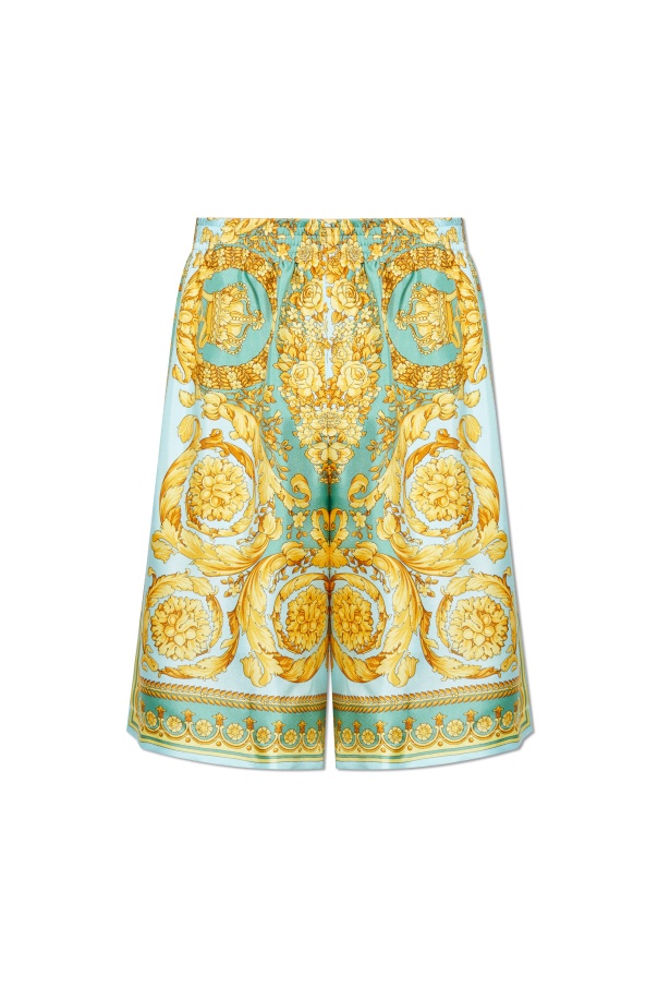 Versace Barocco-print Silk Shorts