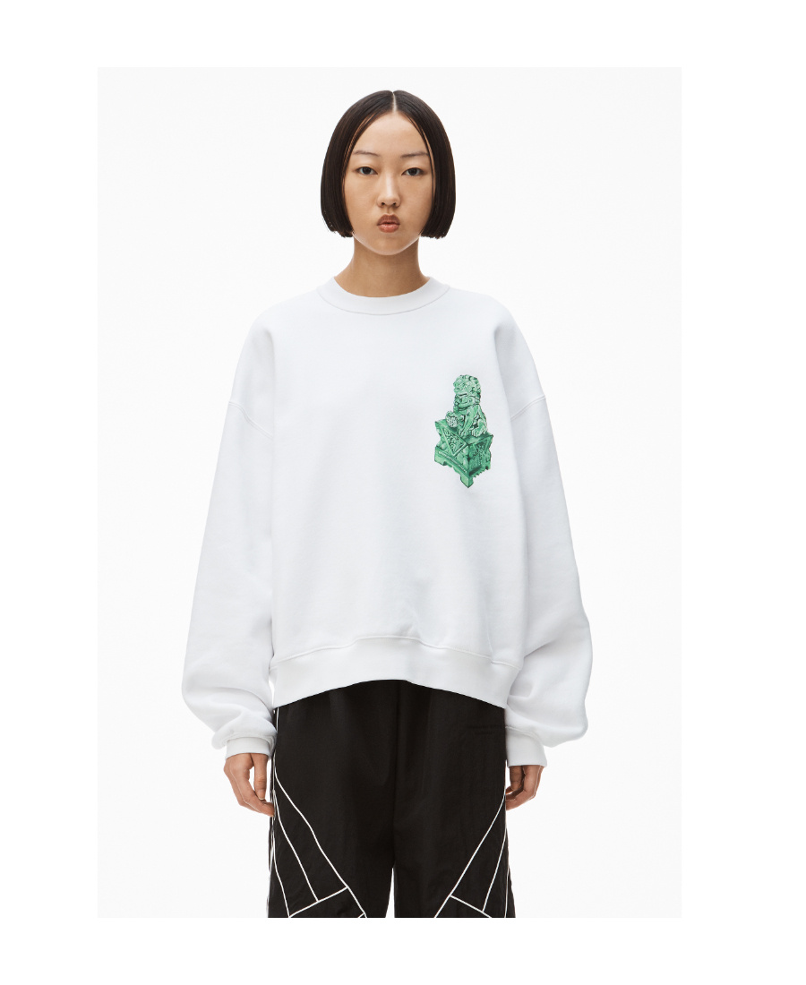 Alexander Wang Graphic-print Cotton Sweatshirt In White