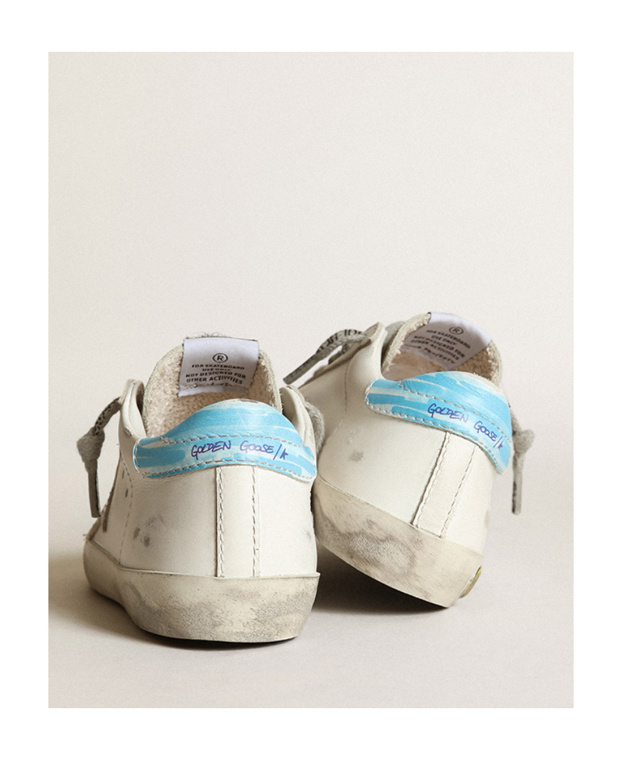 Golden Goose Kids Super-star Written Lace-up Sneakers In Multi