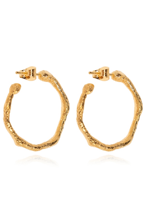 Forte Forte Hoop Sculpture Earrings In Yellow