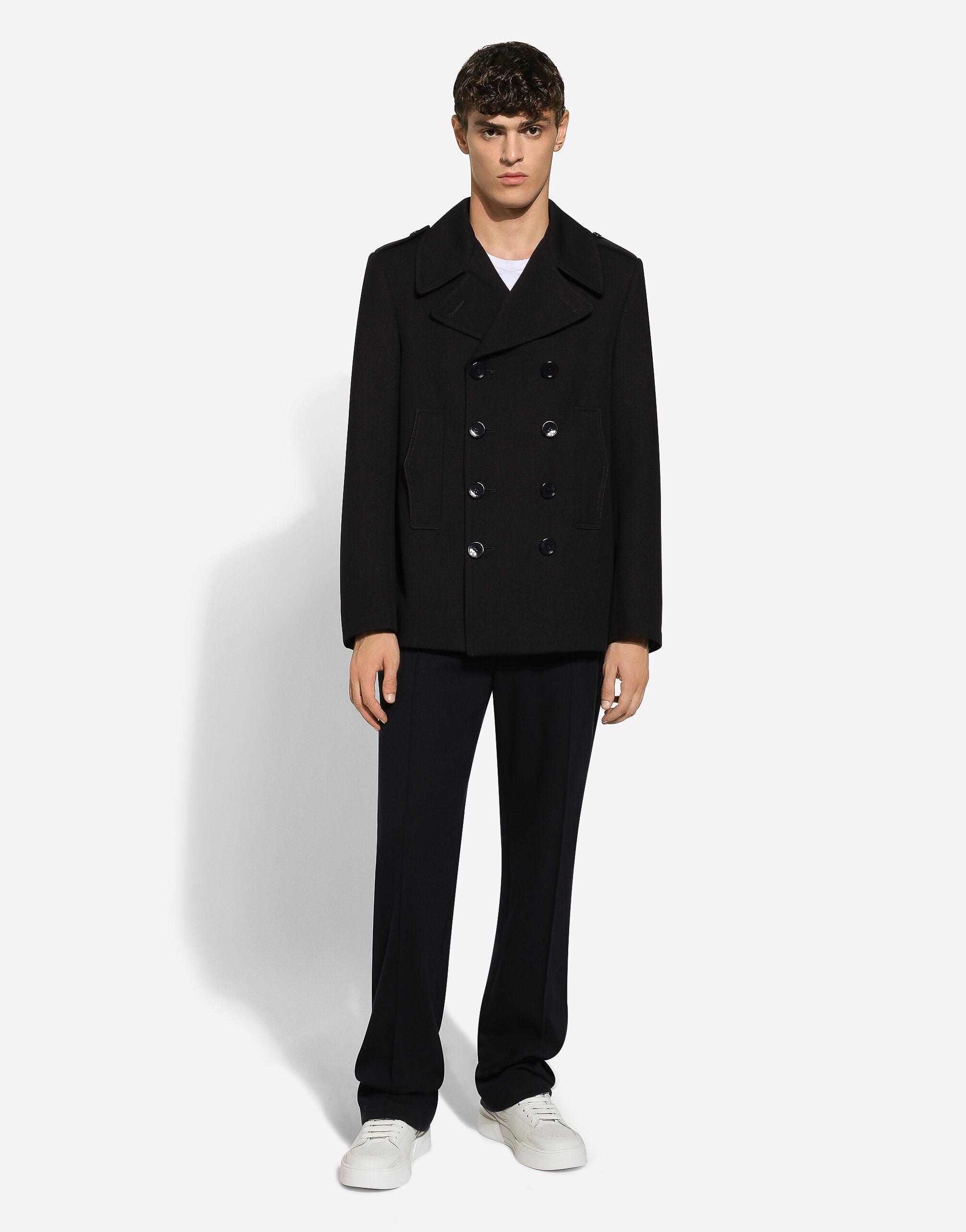 Dolce & Gabbana Cotton Double-breasted Blazer In Black