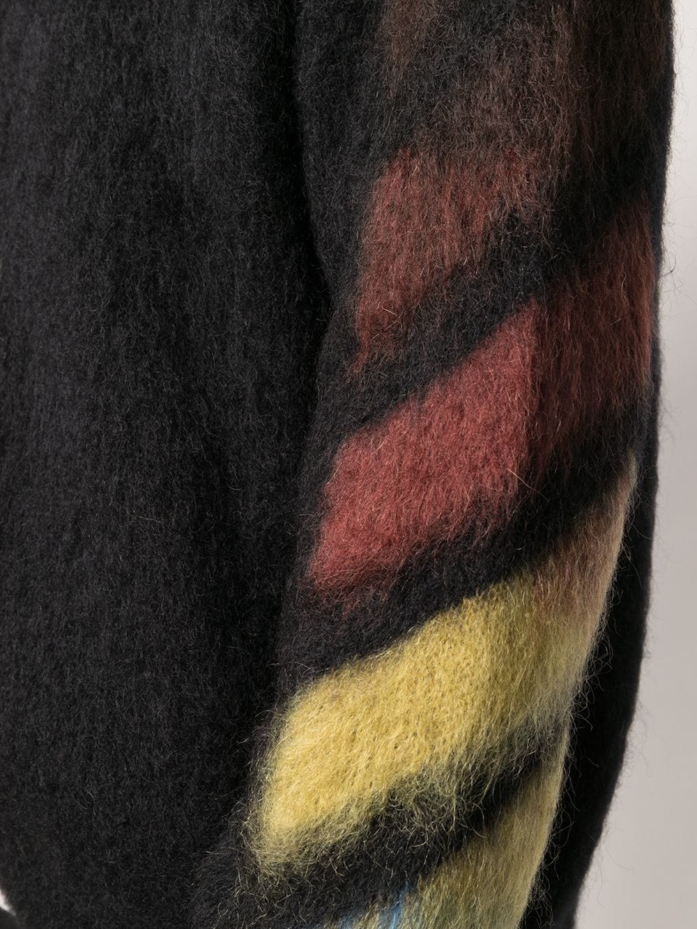 Off-white Brushed Wool Crew-neck Sweater With Contrasting Logo In Black