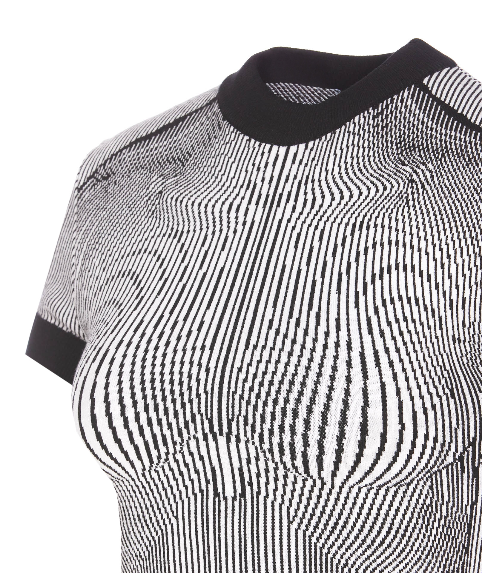 Shop Jean Paul Gaultier The Morphing Pinstripes Jacquard T-shirt In White