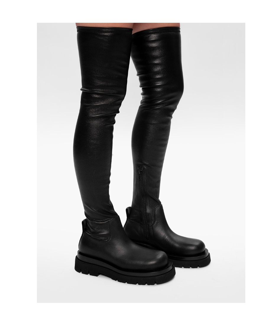 Bottega Veneta Thigh High Chunky Boots In Black