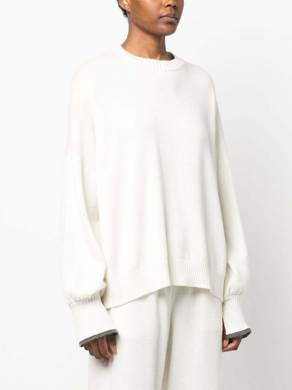 Brunello Cucinelli Crew-neck Cashmere Jumper In White