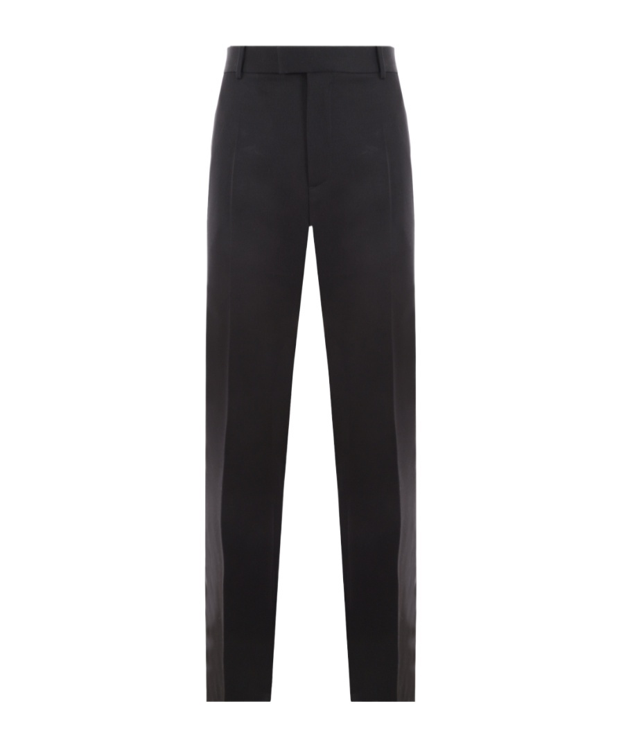 Bottega Veneta Grain De Poudre Tailored Trousers In Black