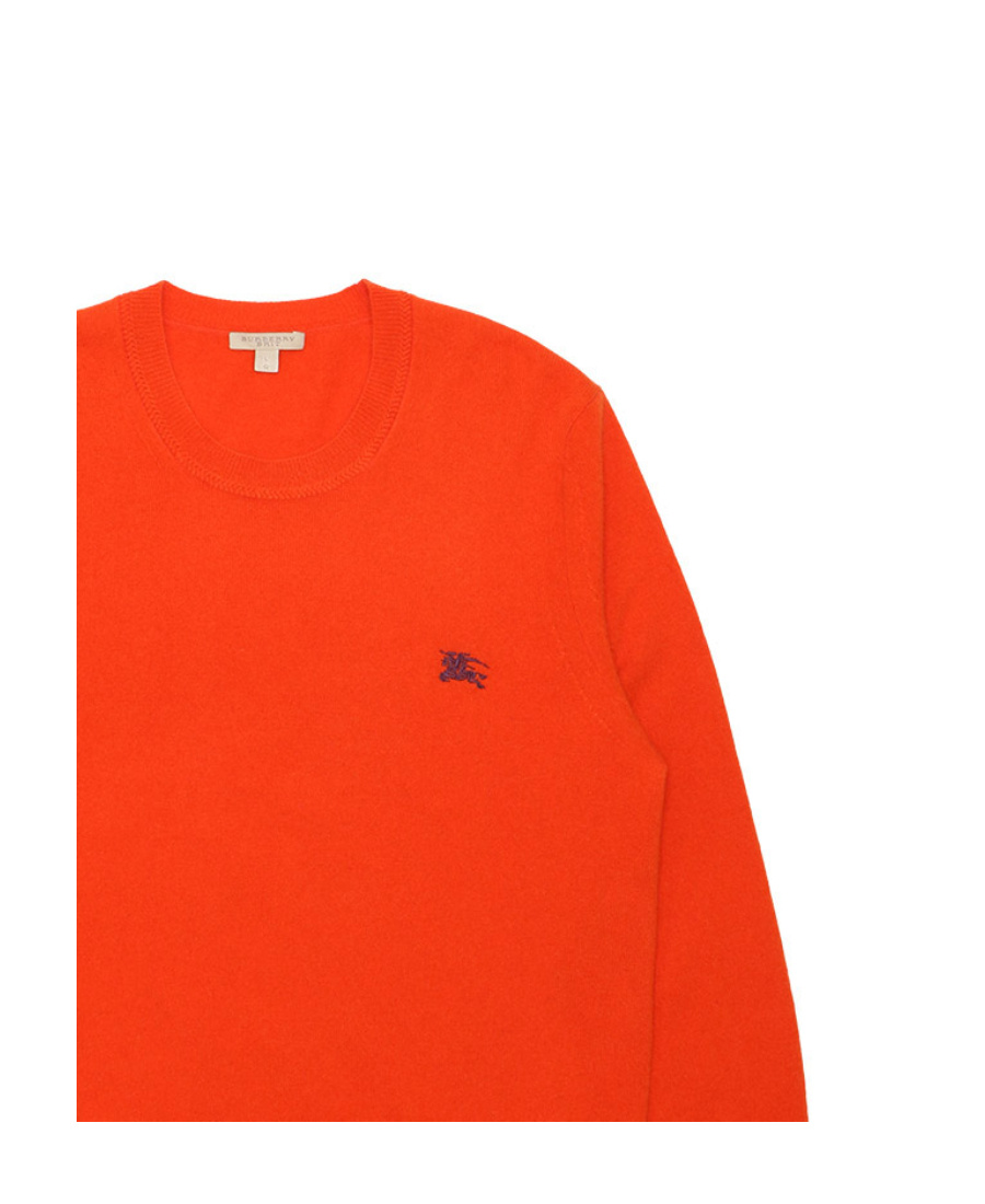 Shop Burberry Logo Round-neck Pullover In Orange