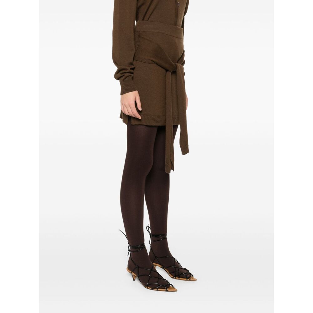 Shop Lemaire Trompe L'oeil Knotted Mini Skirt In Green