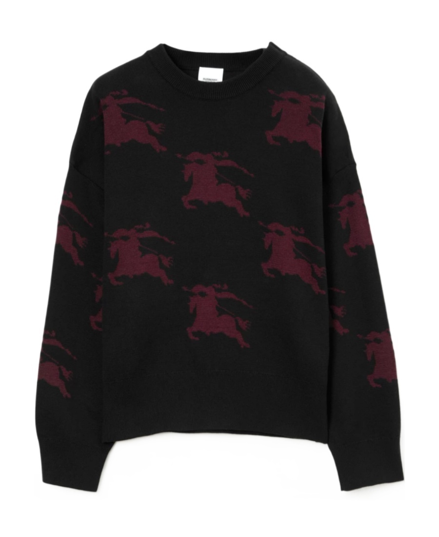 Burberry Ekd Patterned Jacquard Jumper In Black