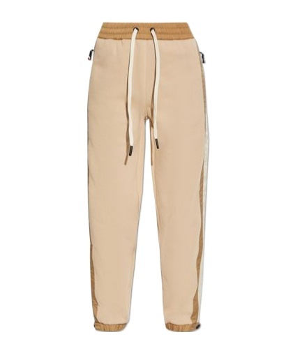 Shop Moncler Side-stripe Track Pants In Nude