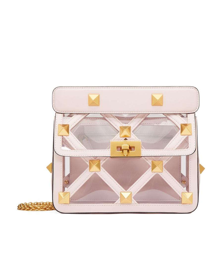 Valentino Roman Stud Crossbody Bag In Nude