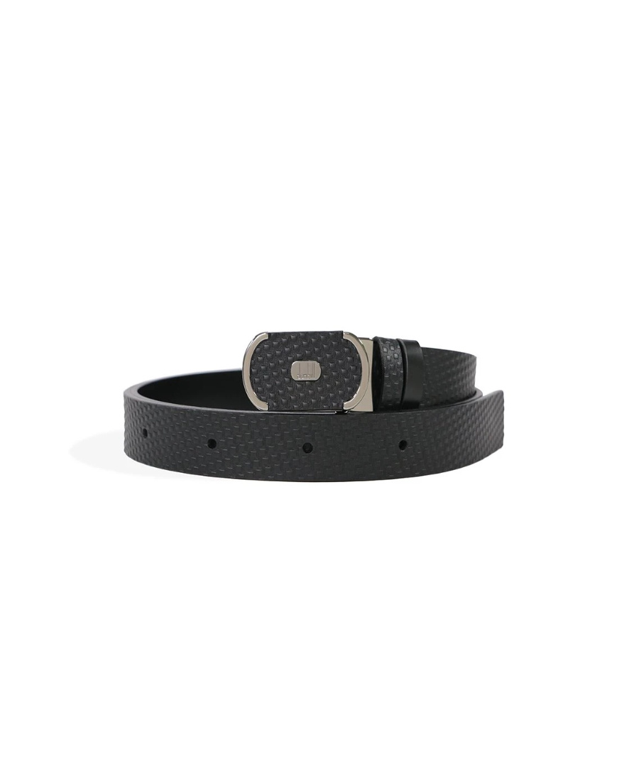 DUNHILL BLACK LOGO BELT 
