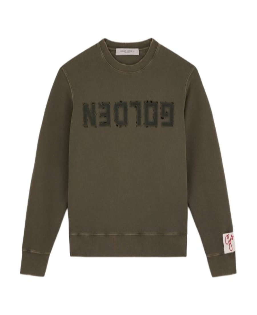 Golden Goose Logo-print Raw-cut Sweatshirt In Brown