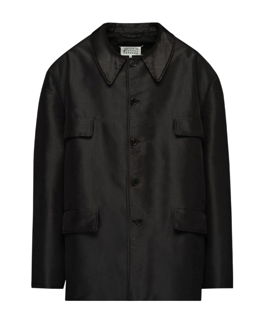 Maison Margiela Long-sleeved Buttoned Jacket In Black