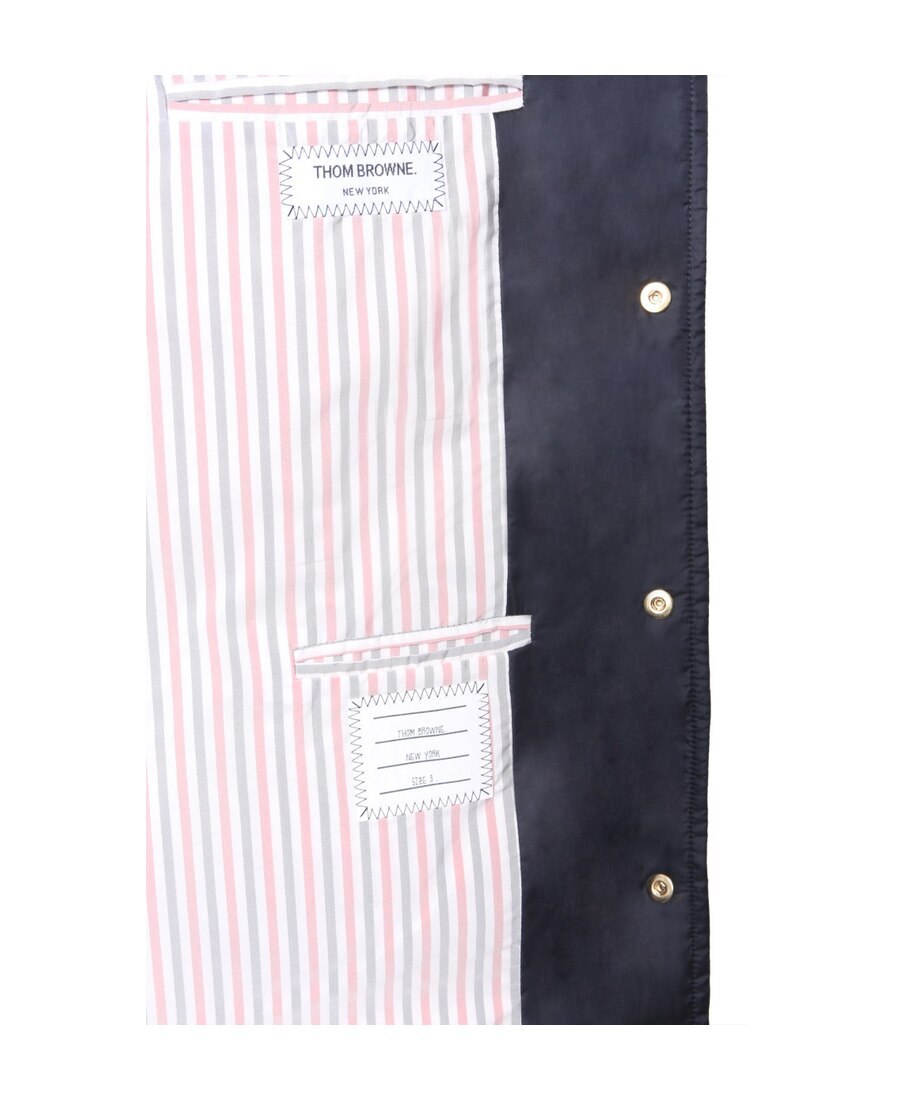 Shop Thom Browne 4-bar Matte Nylon Coat In Black