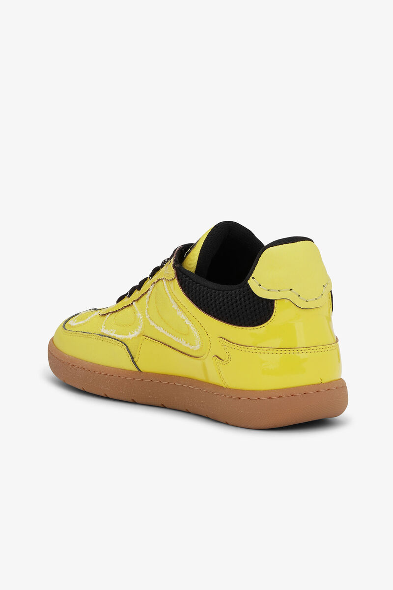 Ganni Yellow Synthetic Leather And Fabric Sneakers In Yellow