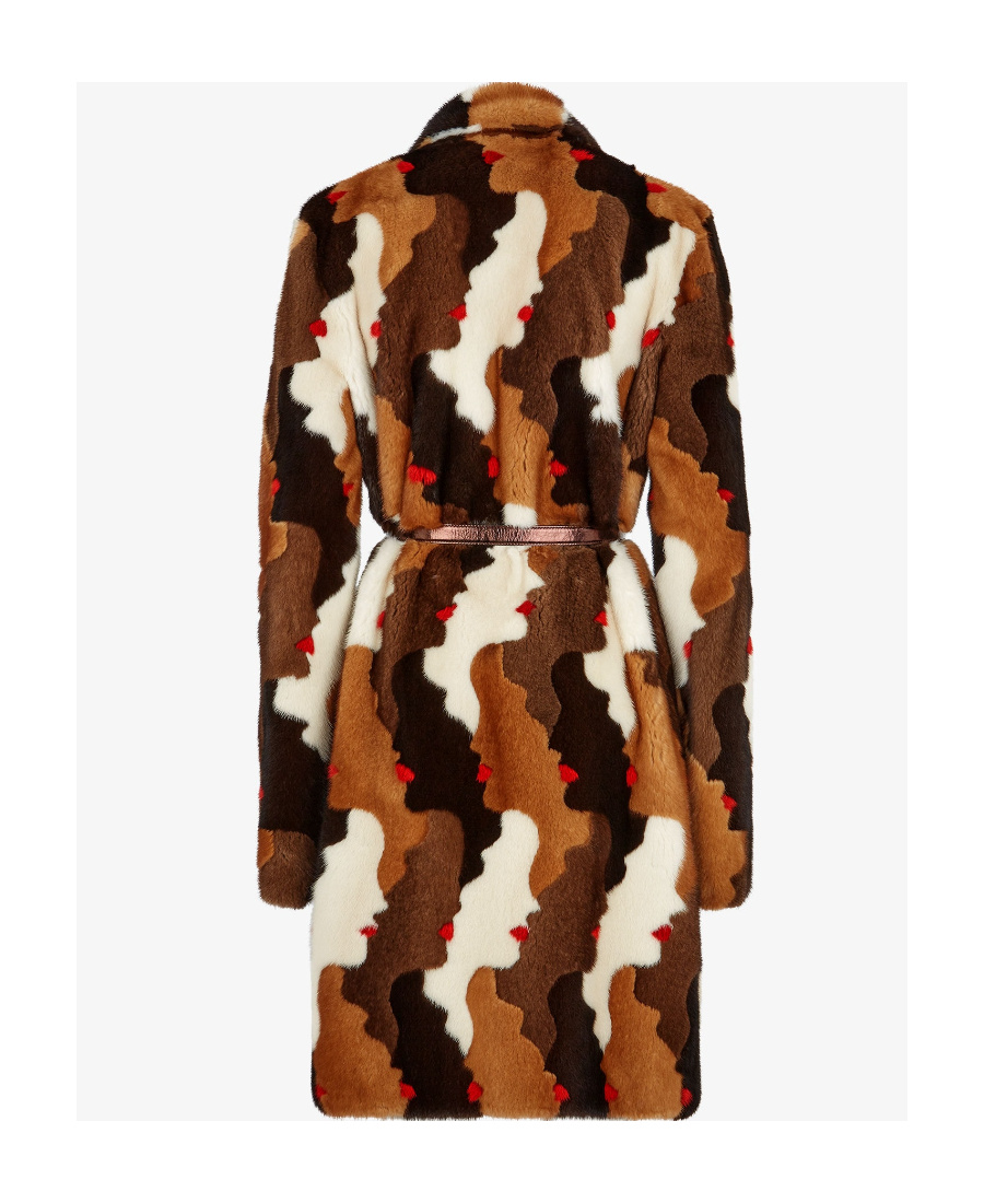 Fendi Multicolour Mink Coat In Multi