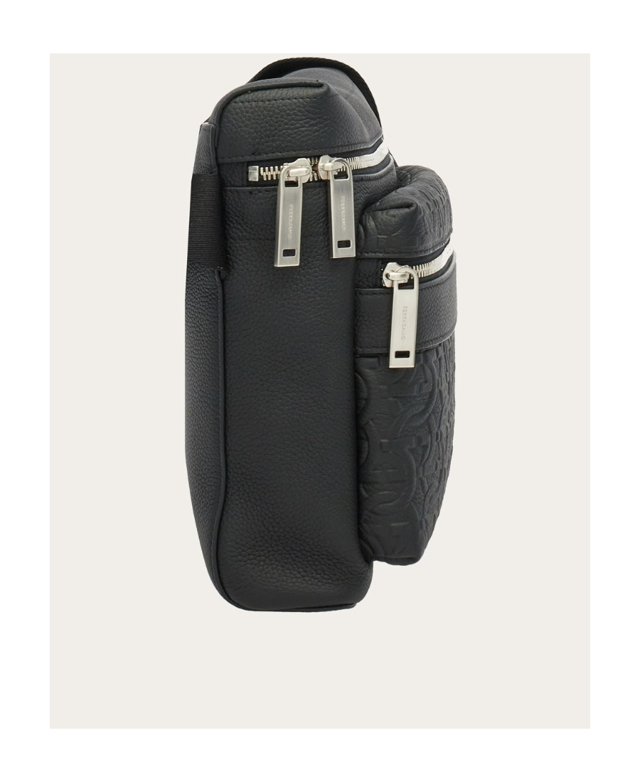 Ferragamo Embossed Satchel In Black