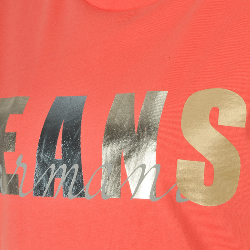 Shop Armani Jeans Logo Printed Pattern T-shirt In Pink