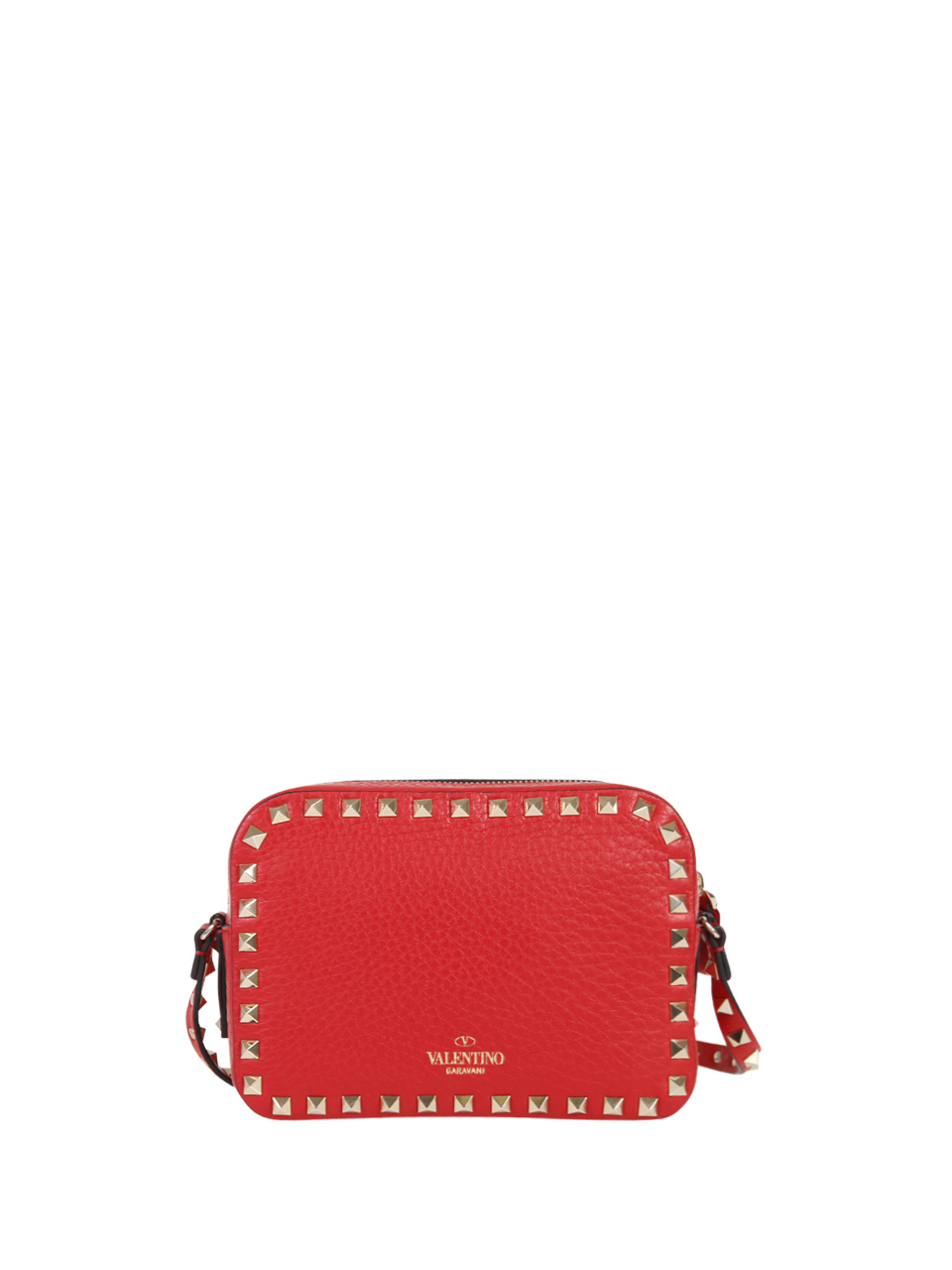 Valentino Rockstud Camera Shoulder Bag In Red