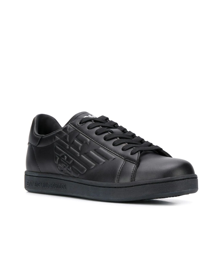 Ea7 Embossed Logo Sneakers In Black