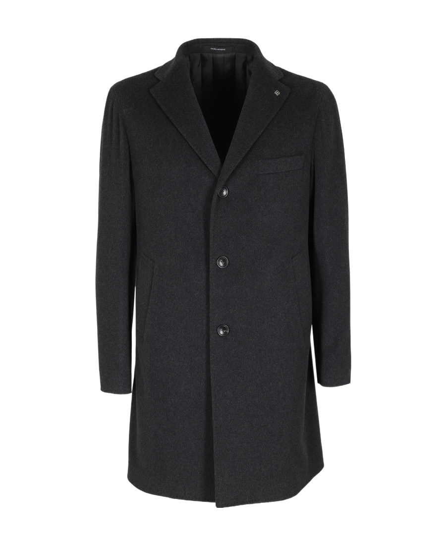Tagliatore Tailored Coat With Notch Lapel And Pockets In Black